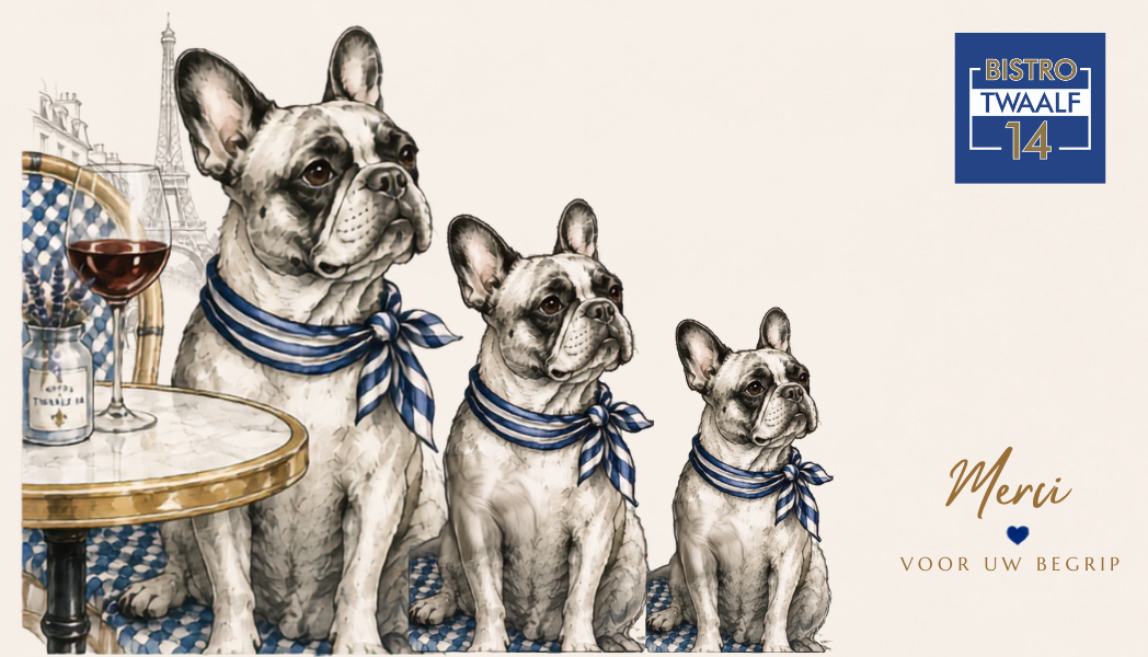 Honden helaas niet meer welkom in de bistro
